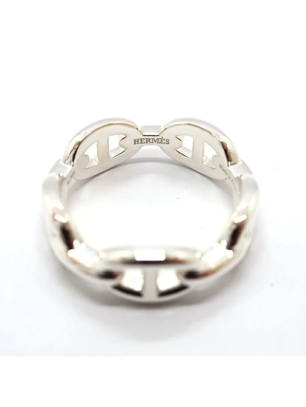 Hermes Heaven Chaine D'ancre Ring PM Small 59 Silver